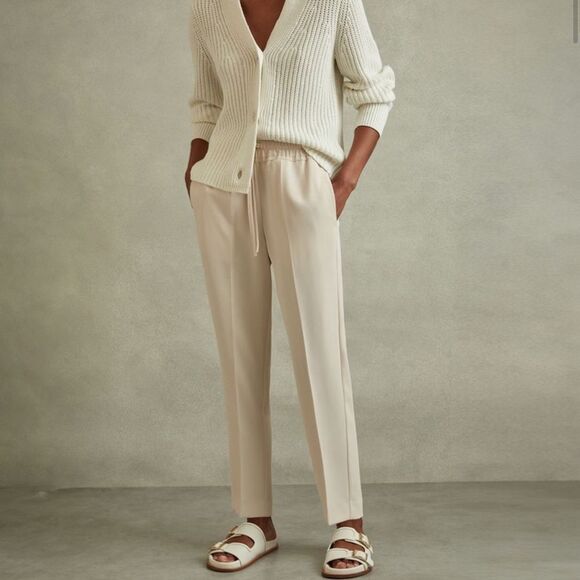 Reiss Hailey Tapered Pull On Drawstring Trouser US 4P - Picture 1 of 7